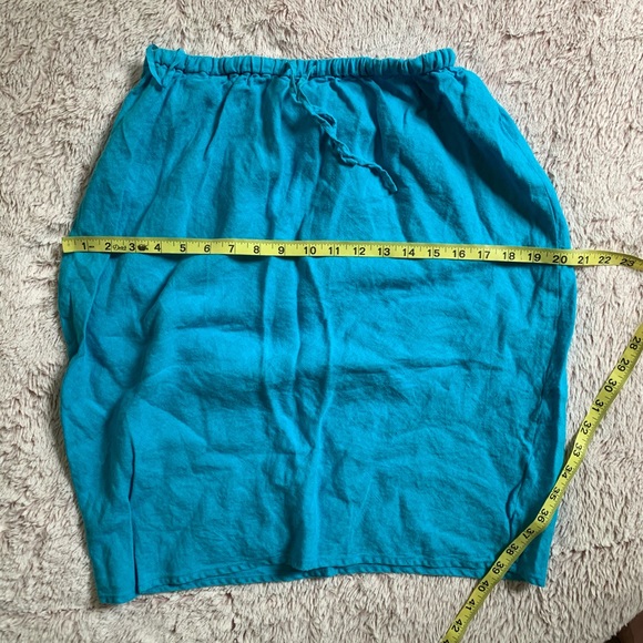 Blue Linen Pull-on Casual Skirt Medium - Picture 10 of 11